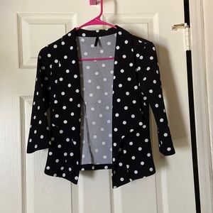 Black polkadot blazer Size small
